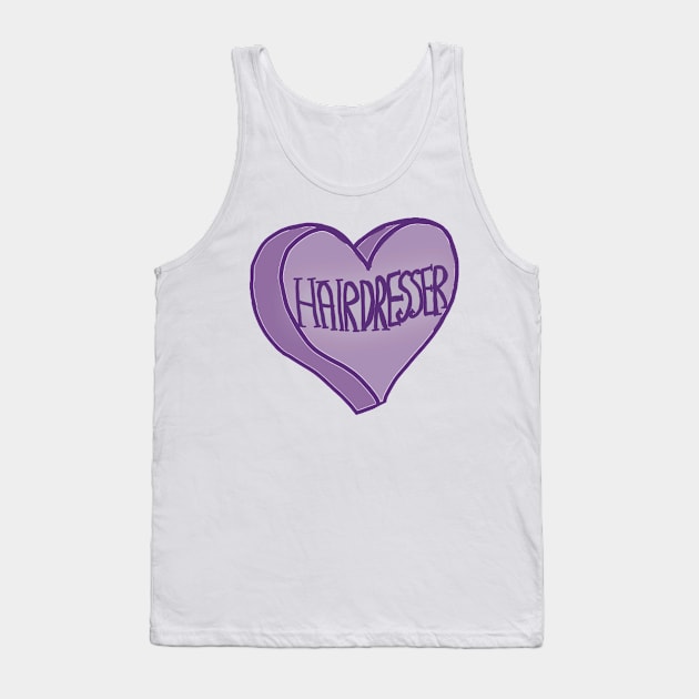 Purple Hair Stylist Love Heart Tank Top by ROLLIE MC SCROLLIE